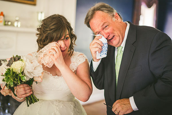 father of the bride crying