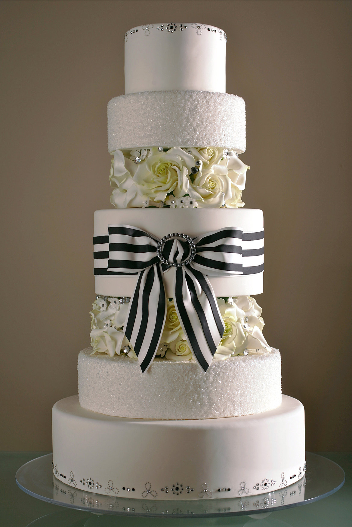 striped wedding cake