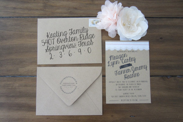 Wedding invitation stationery diy
