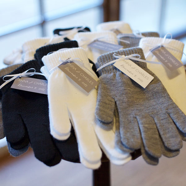 gloves for winter wedding favors