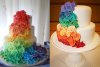 Rainbow themed wedding cakes
