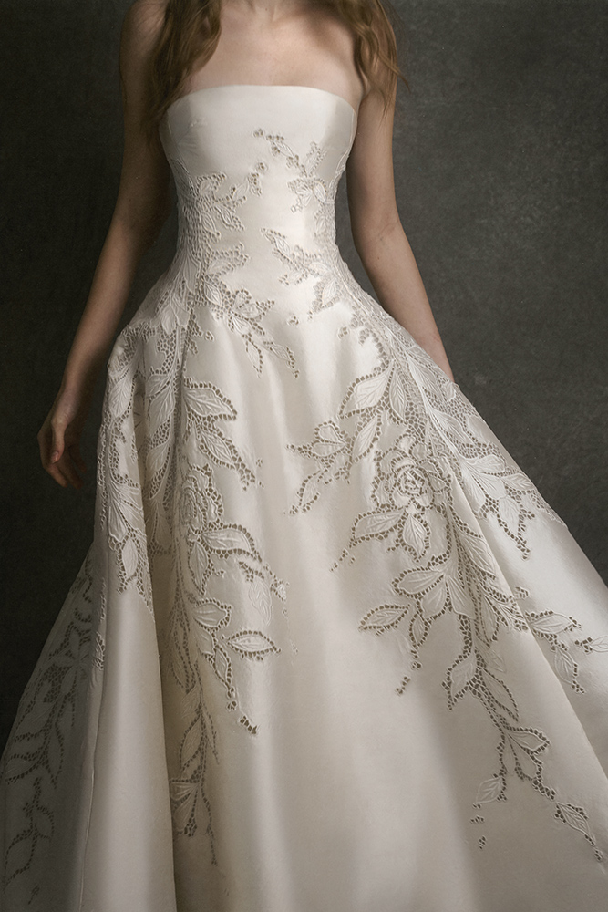 embroidered floral wedding dress