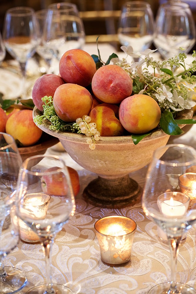 peach wedding centerpiece