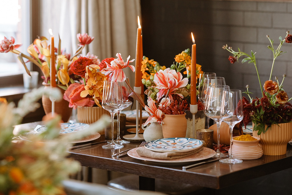 orange wedding centerpieces
