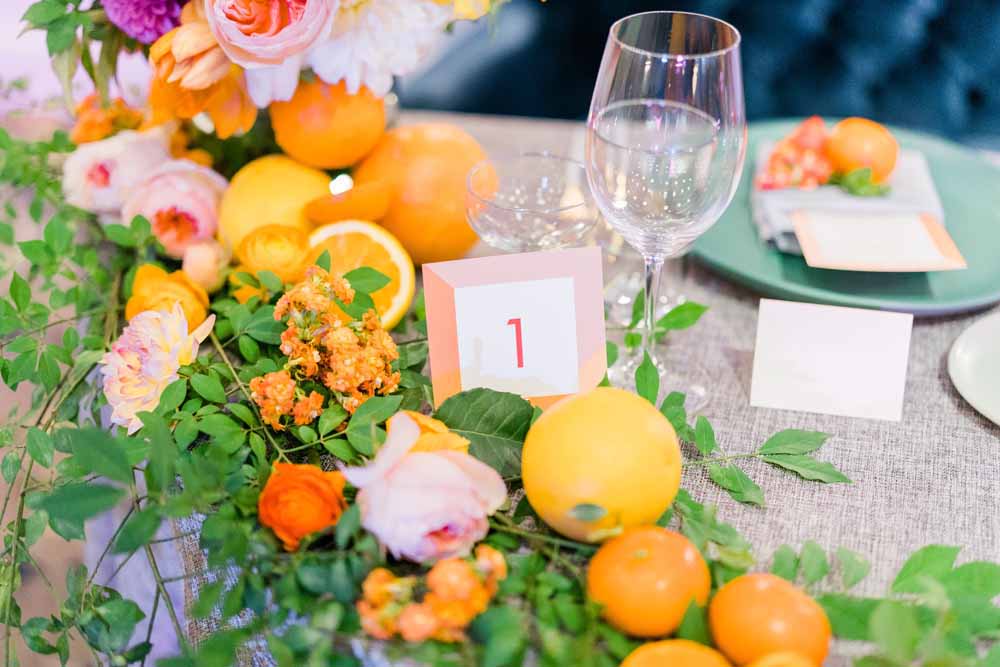 orange wedding centerpiece
