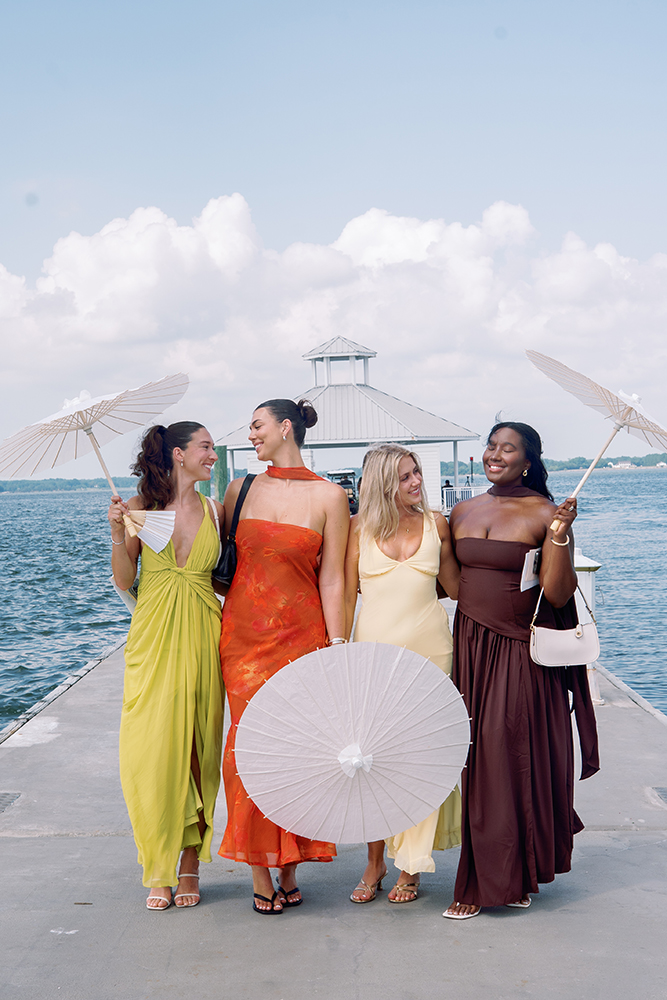 orange bridesmaid dresses