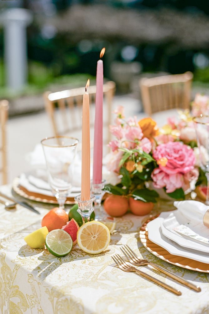 orange wedding centerpiece