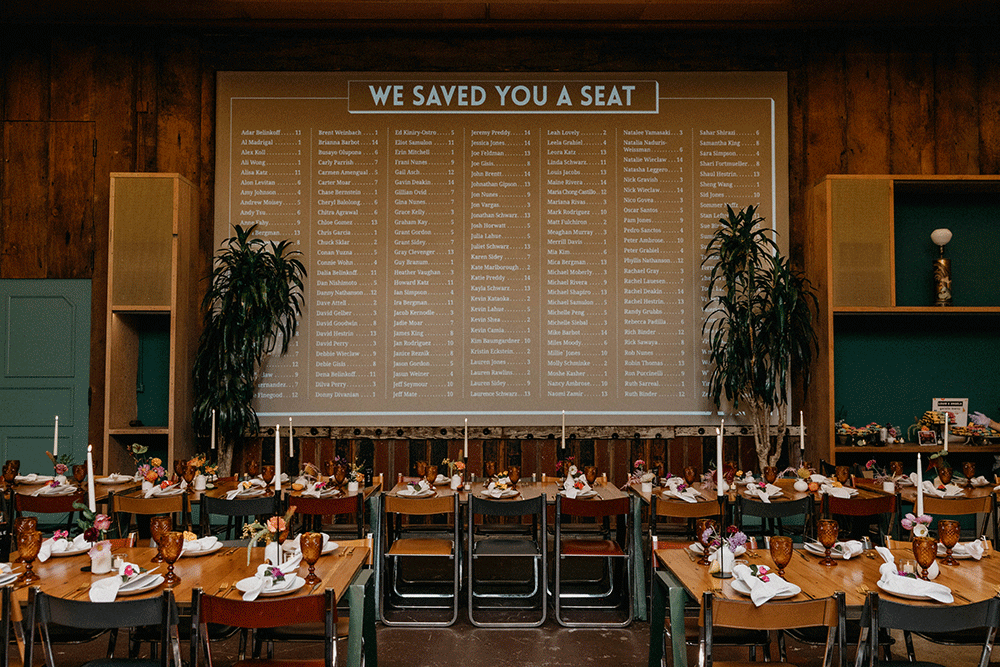 wedding reception seating chart