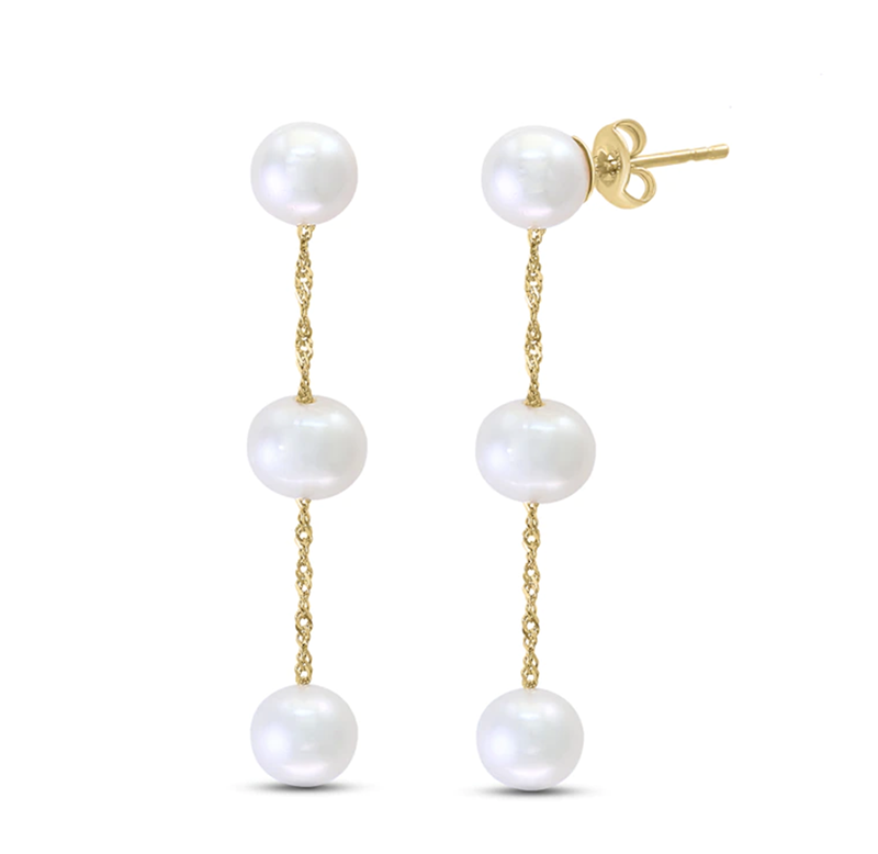 jared pearl drop earrings