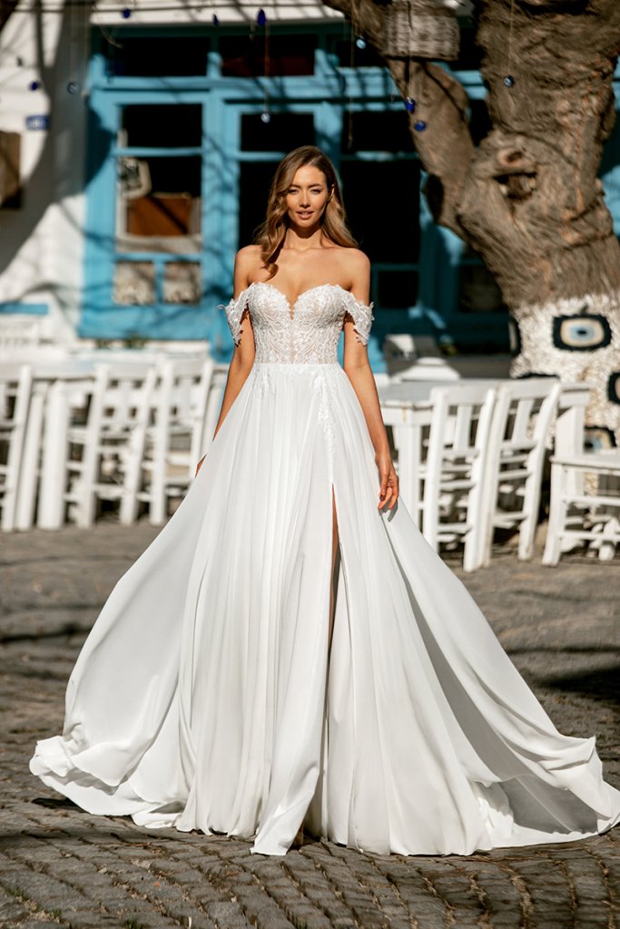 Long Sleeves Elegant Beautiful Mermaid Princess Romantic Wedding Dress –  SposaBridal