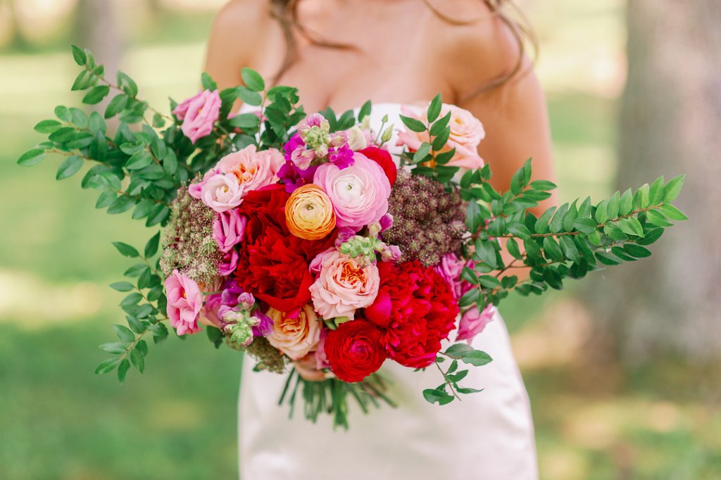 Bright and colorful bridal bouquet