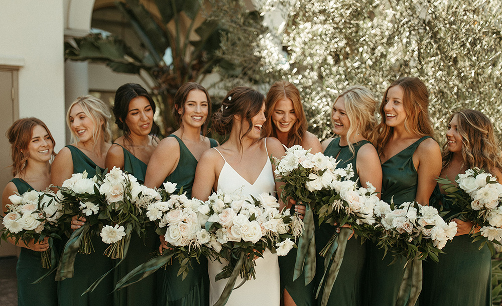 Bride and bridesmaids