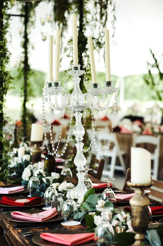 Candelabra wedding centerpiece