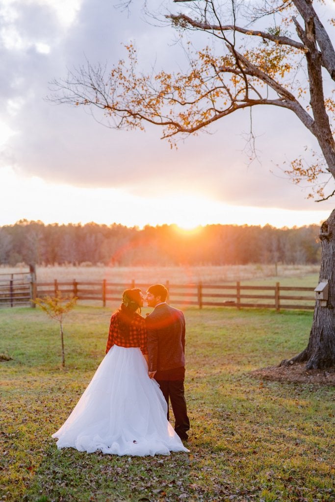 Buffalo check jacket for bride