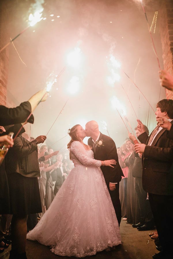 Sparkler wedding photo