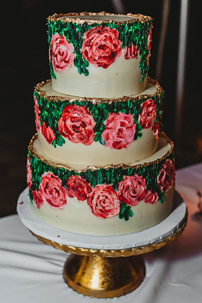 Hand painted wedding cake