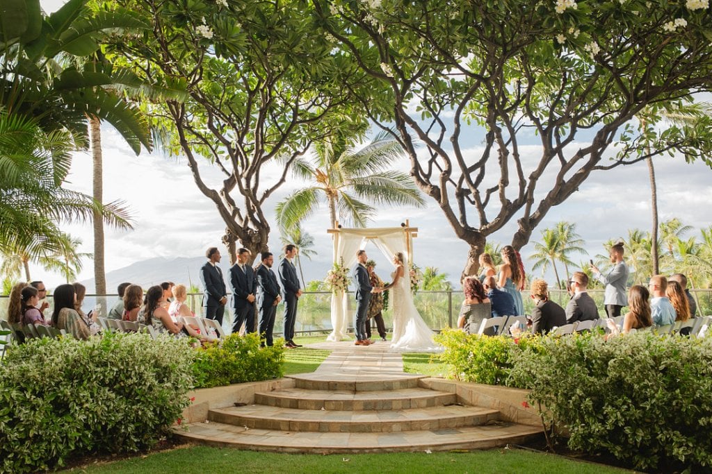 Beach wedding ceremony