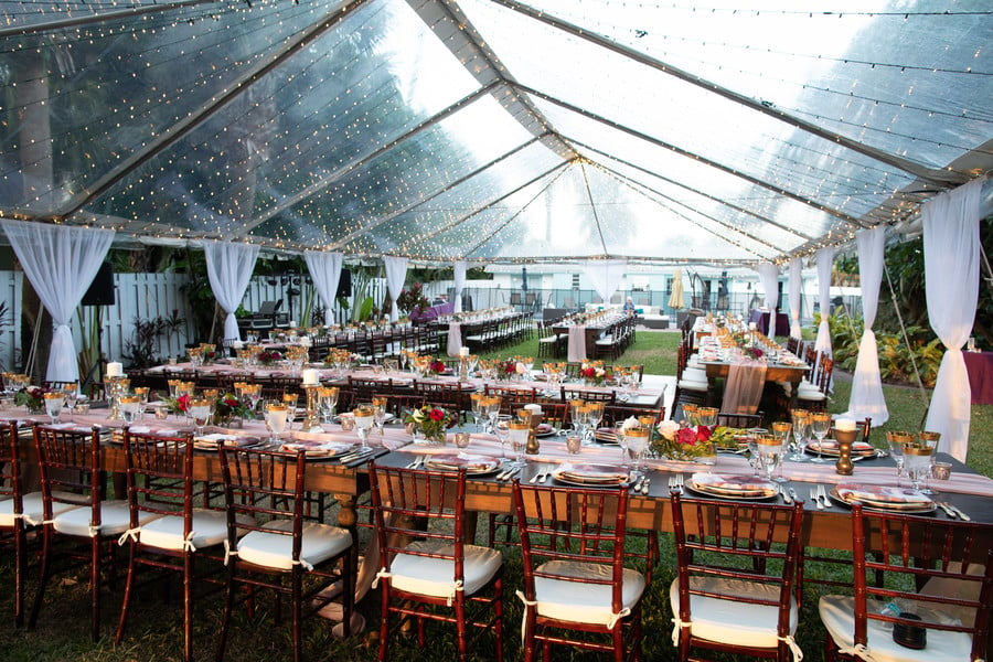 Tented wedding reception