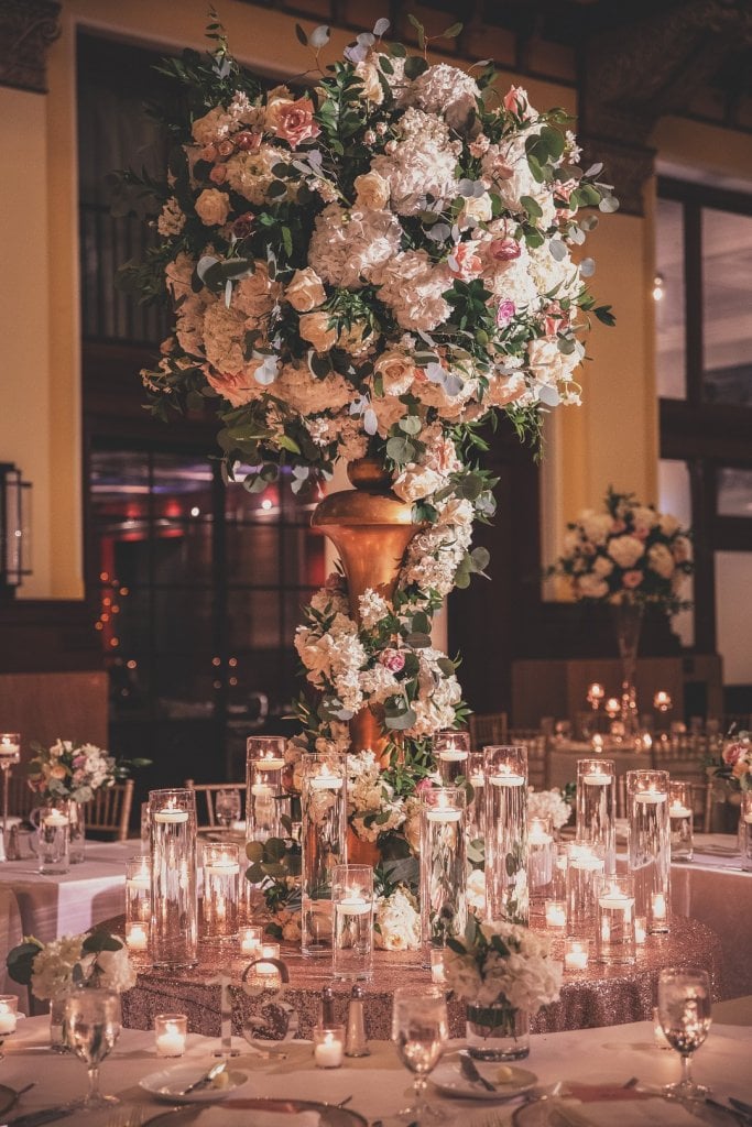 Floral wedding centerpiece