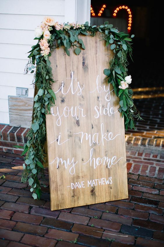 dave matthews song lyrics wedding sign