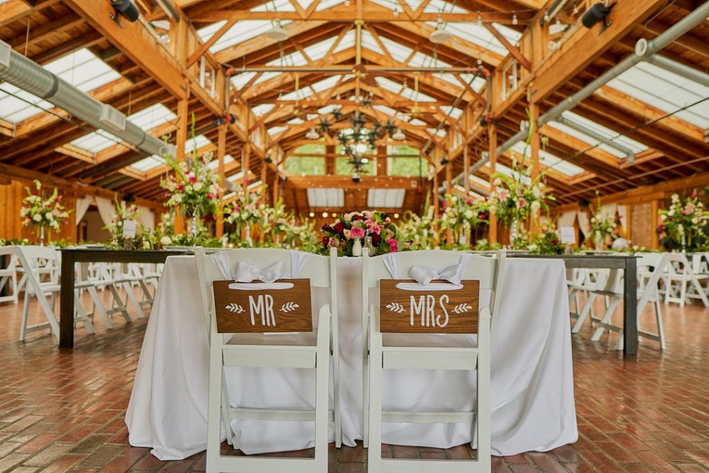 Bride and groom chairs