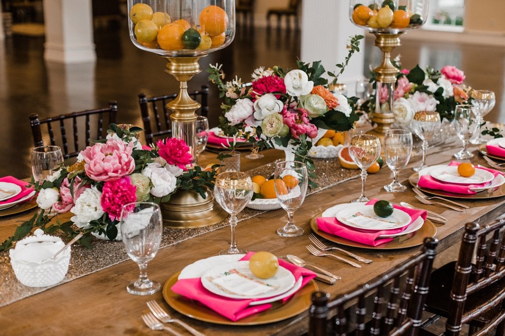 summer citrus wedding decorations