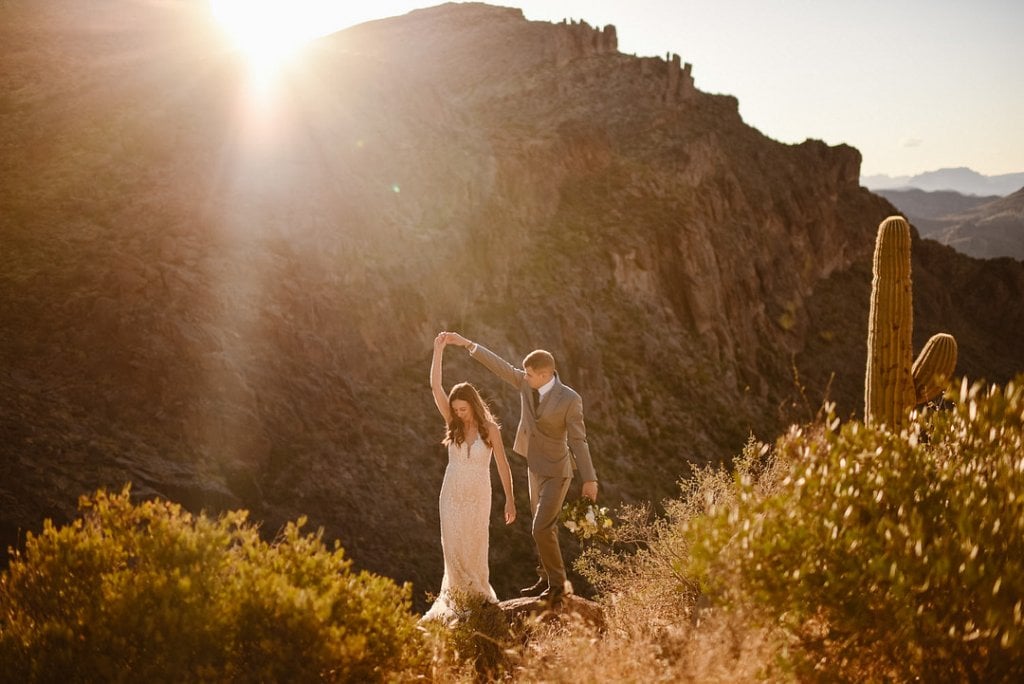 sunset wedding photo