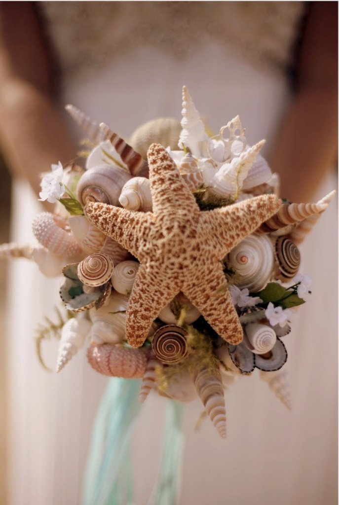 seashell wedding bouquet