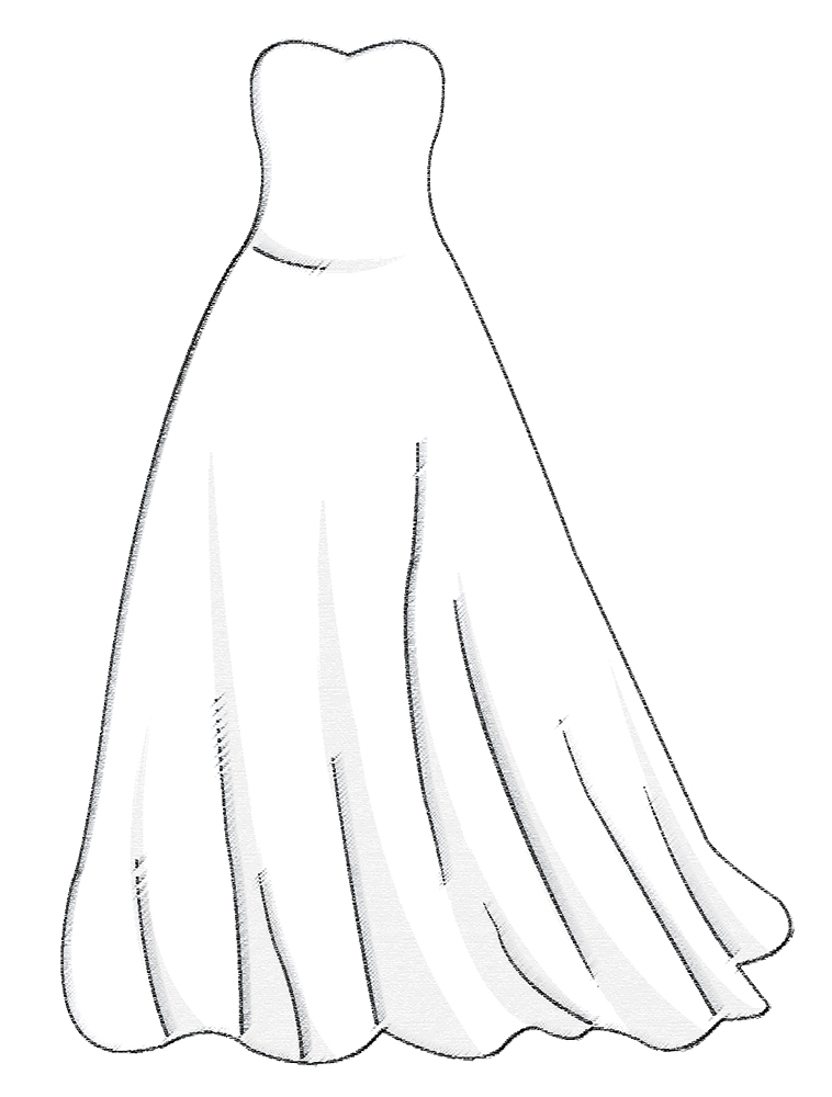 a line wedding gown silhouette