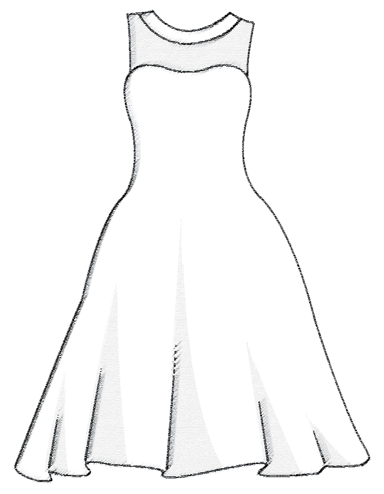 Tea length wedding gown silhouette