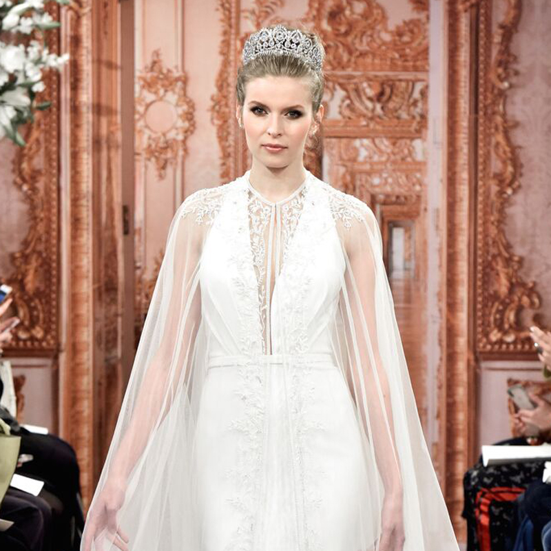 theia wedding dress and crown