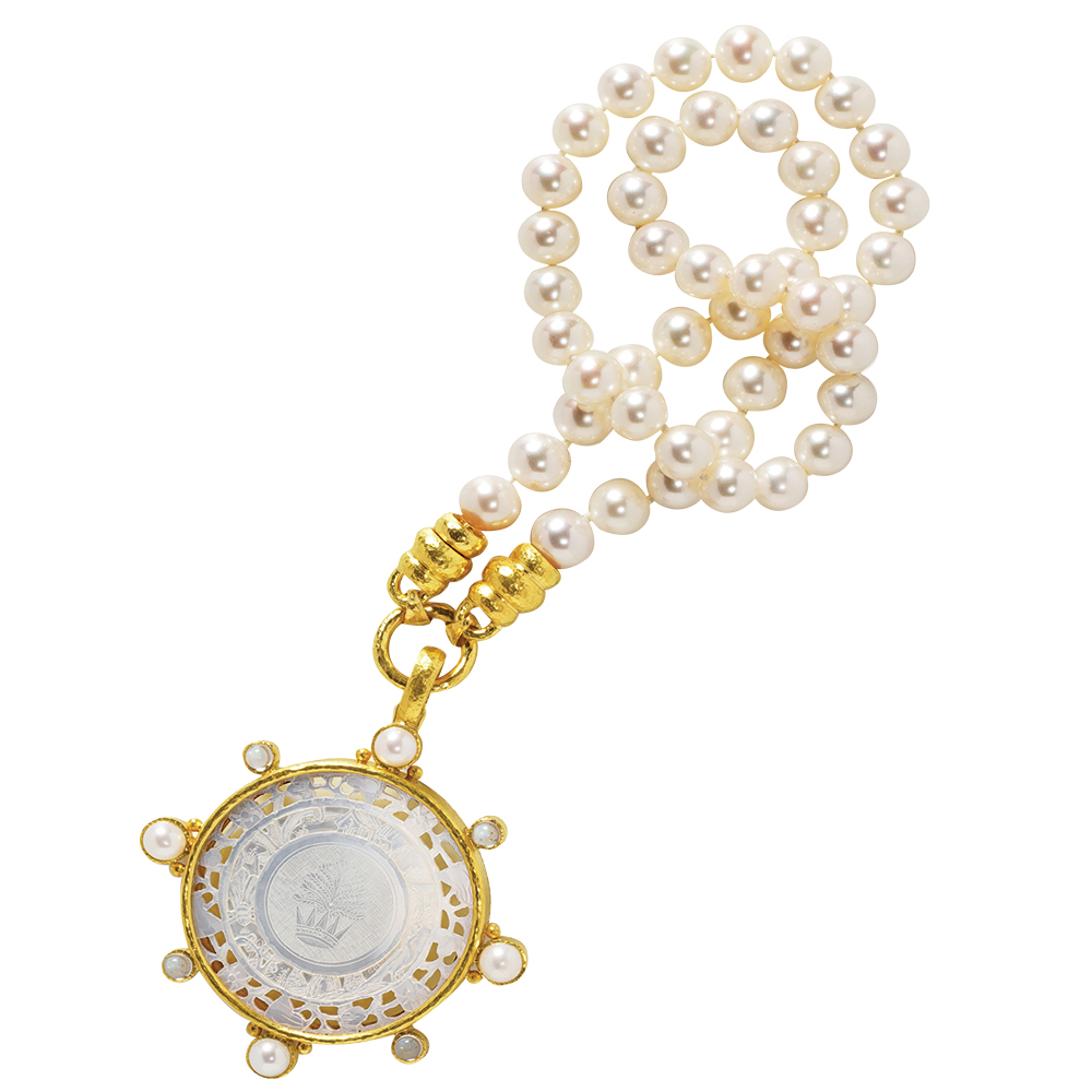 Pearl pendant necklace by Elizabeth Locke Jewelry
