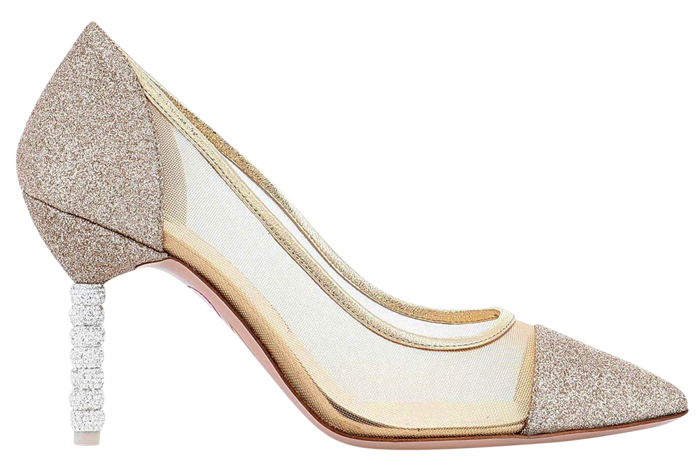 crystal and champagne glitter heel by sophia webster