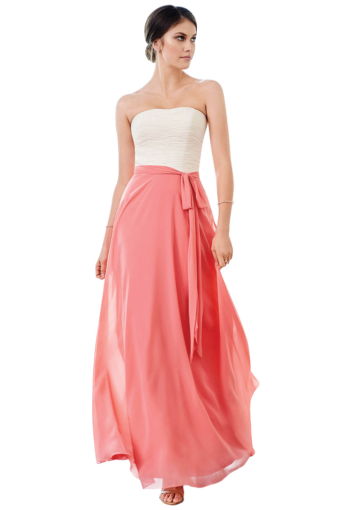 Coral bridesmaid dress Colour by Kenneth Winston