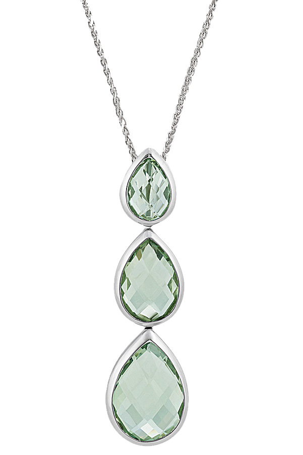 Green quartz necklace by Shane Co