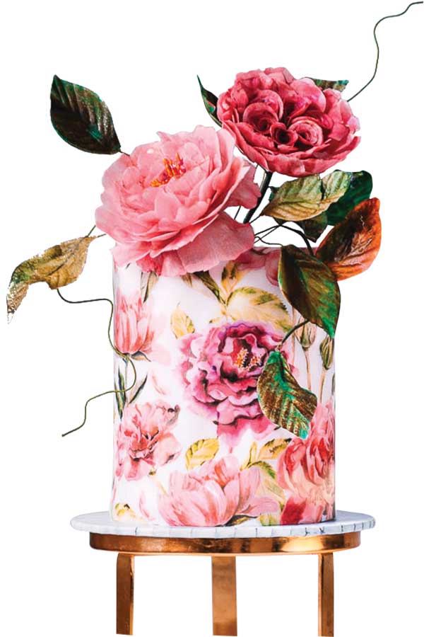 Floral wedding cake by Historias del Ciervo
