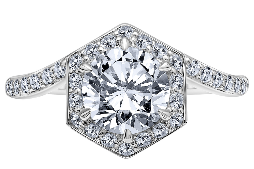 halo engagement ring by karl lagerfeld
