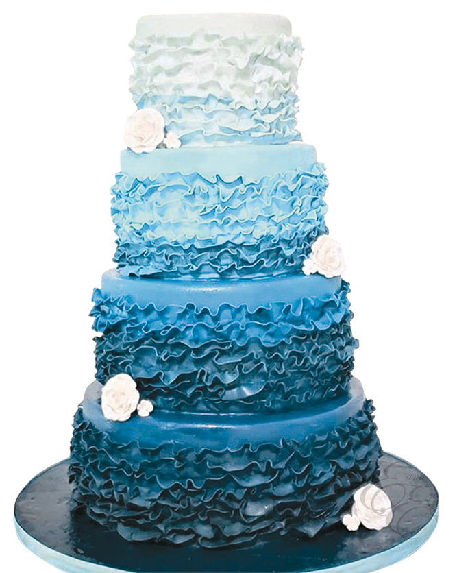 ombre fondant wedding cake by emily at e and e special events