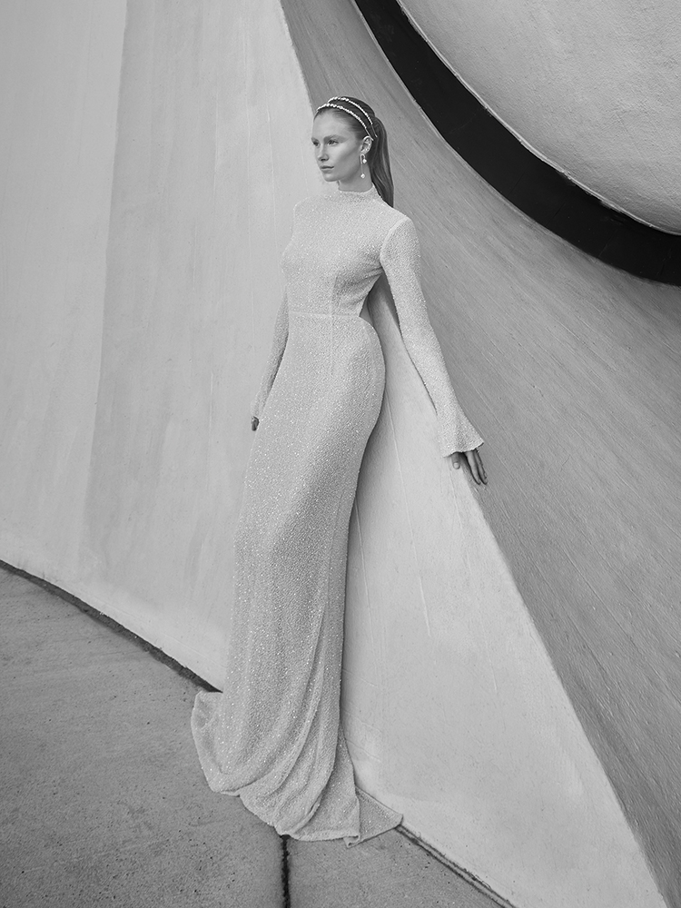 Katherine Tash Bridal, Step into extraordinary• Luna is a seamless blend  of structure and fluidity, tailored for the bride who embraces the  unexpected. #kat