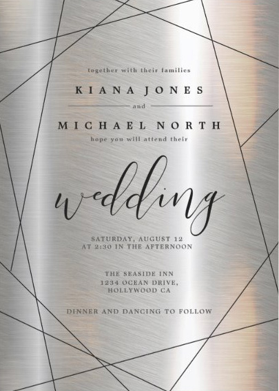 metallic wedding invitation zazzle
