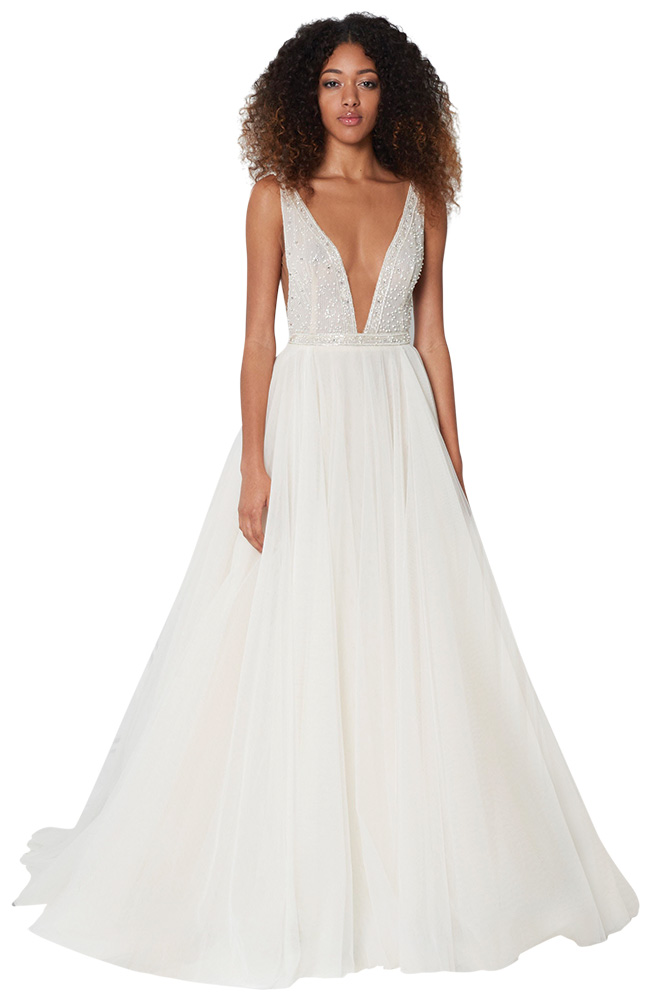 monique lhuillier pearl wedding gown