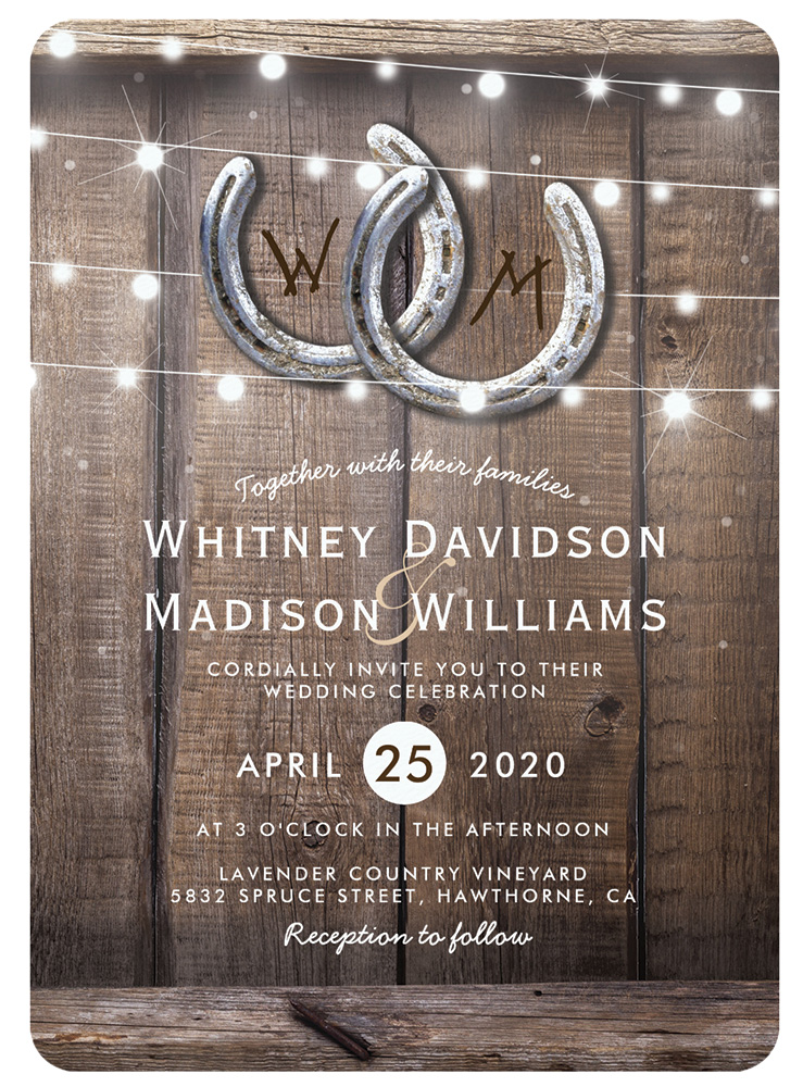 Wood and string light invite by Zazzle