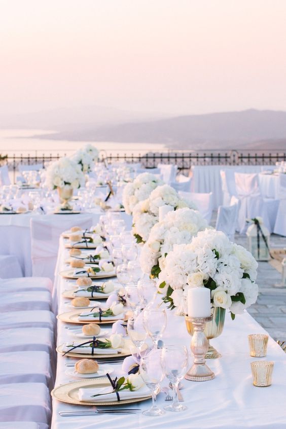 all white wedding decor