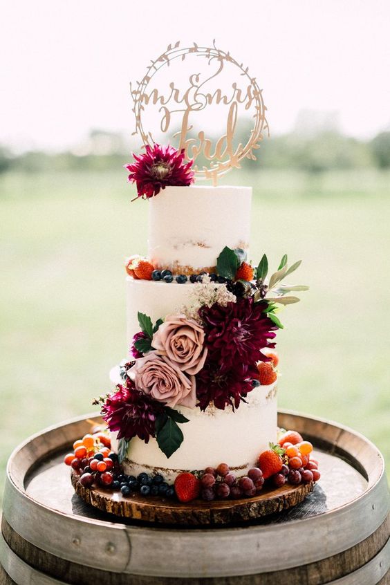 fall wedding cake