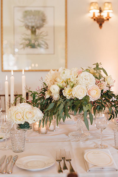 white wedding centerpiece