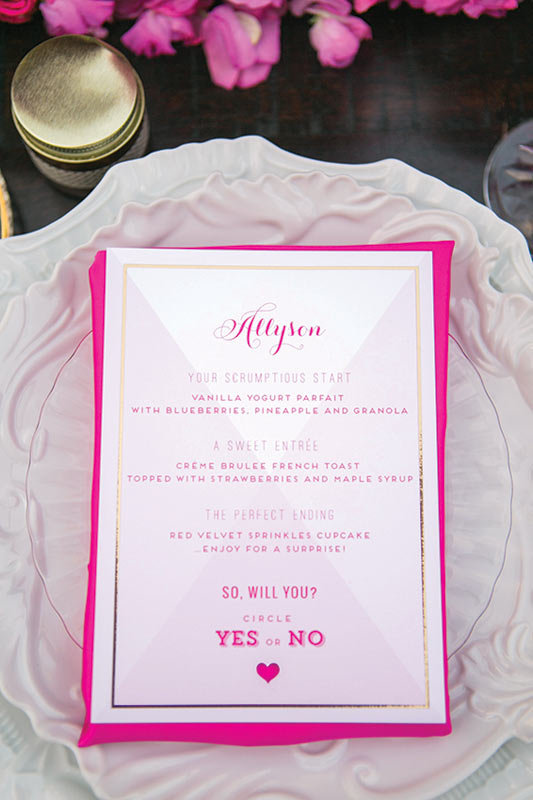bridesmaid lunch menu