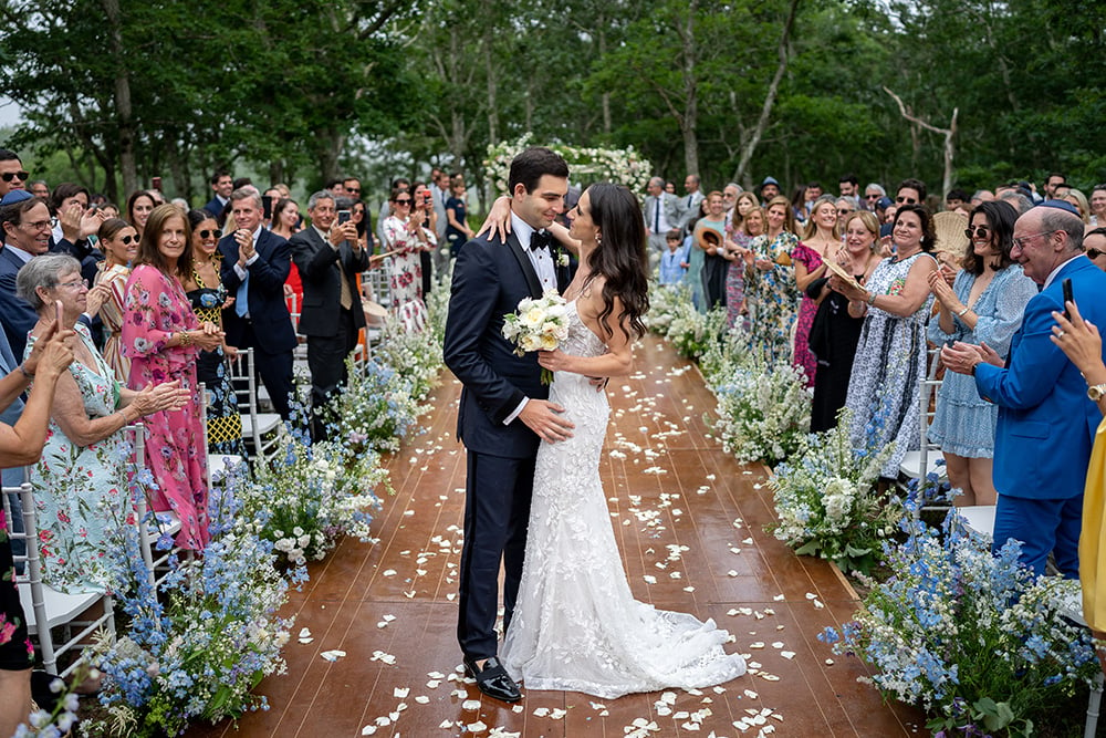 ombre wedding ceremony aisle decor