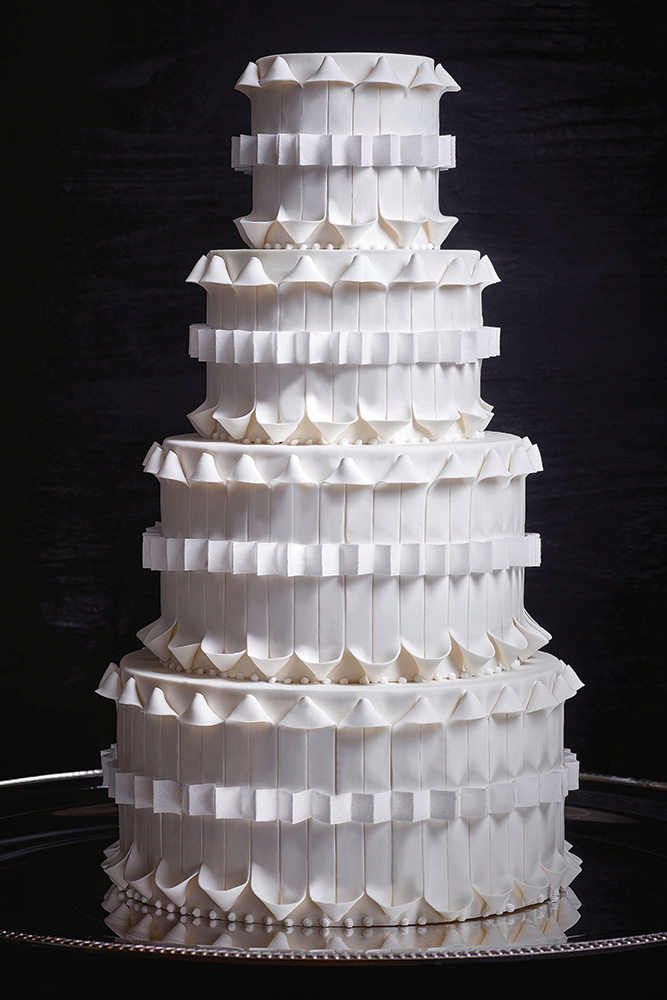 Origami inspired wedding cake