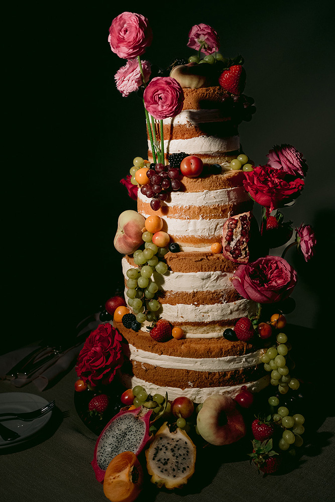 naked wedding cake