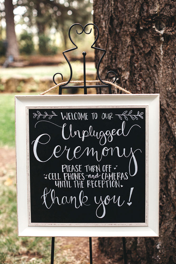 unplugged wedding sign